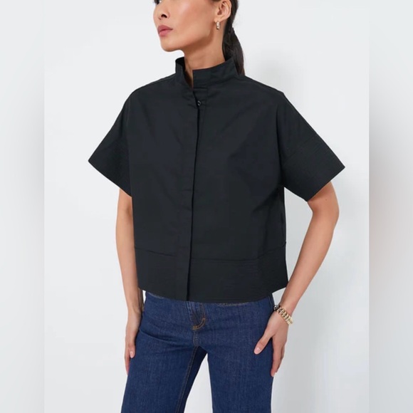 TUCKERNUCK Black Short Sleeve Sofia Shirt Blouse Women's size Medium